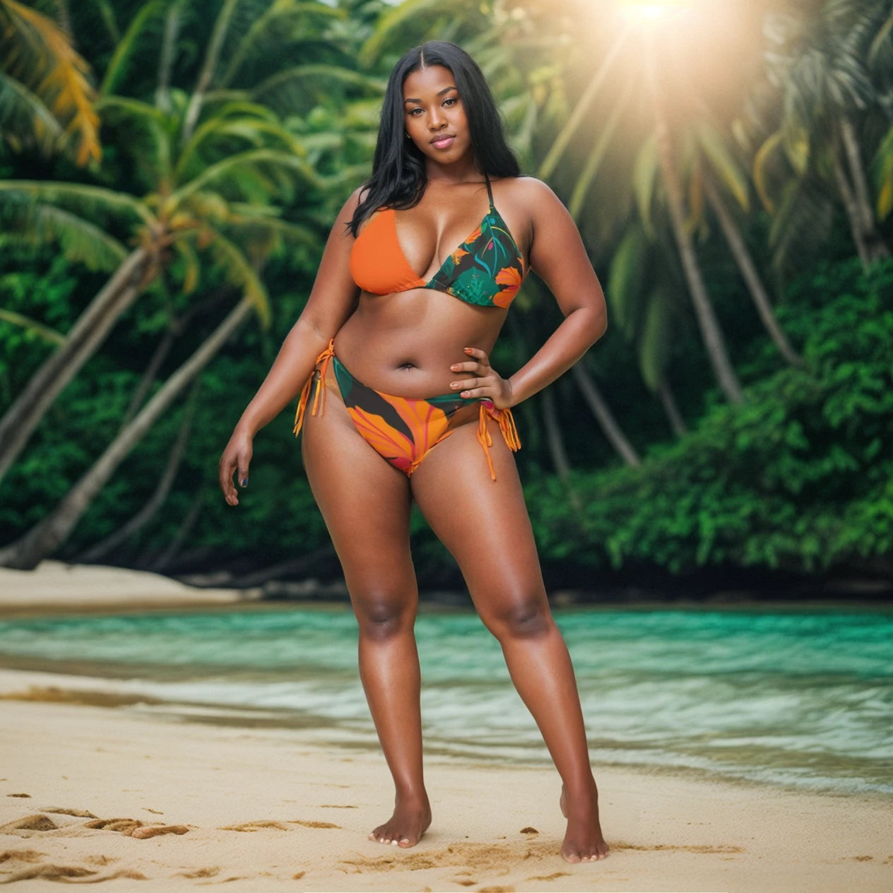 Jungle couples matching swim