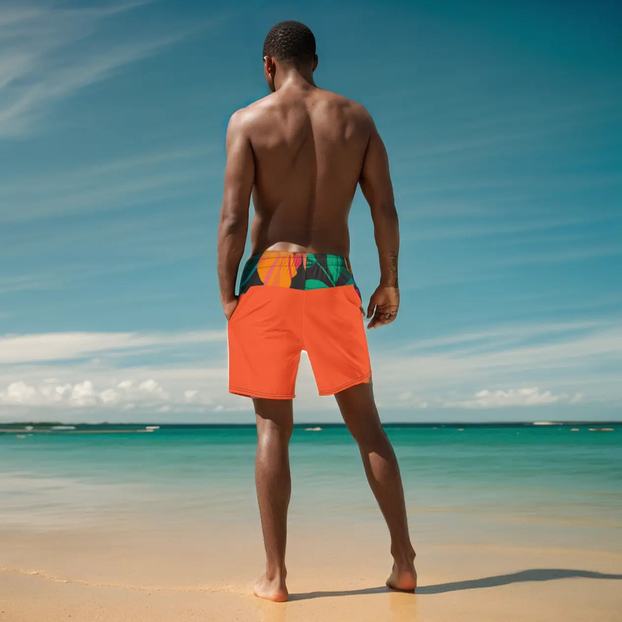 His and Her's Couples Matching Swimwear - SWIM TRUNKS  - Jungle Love - Ivrie Blu 