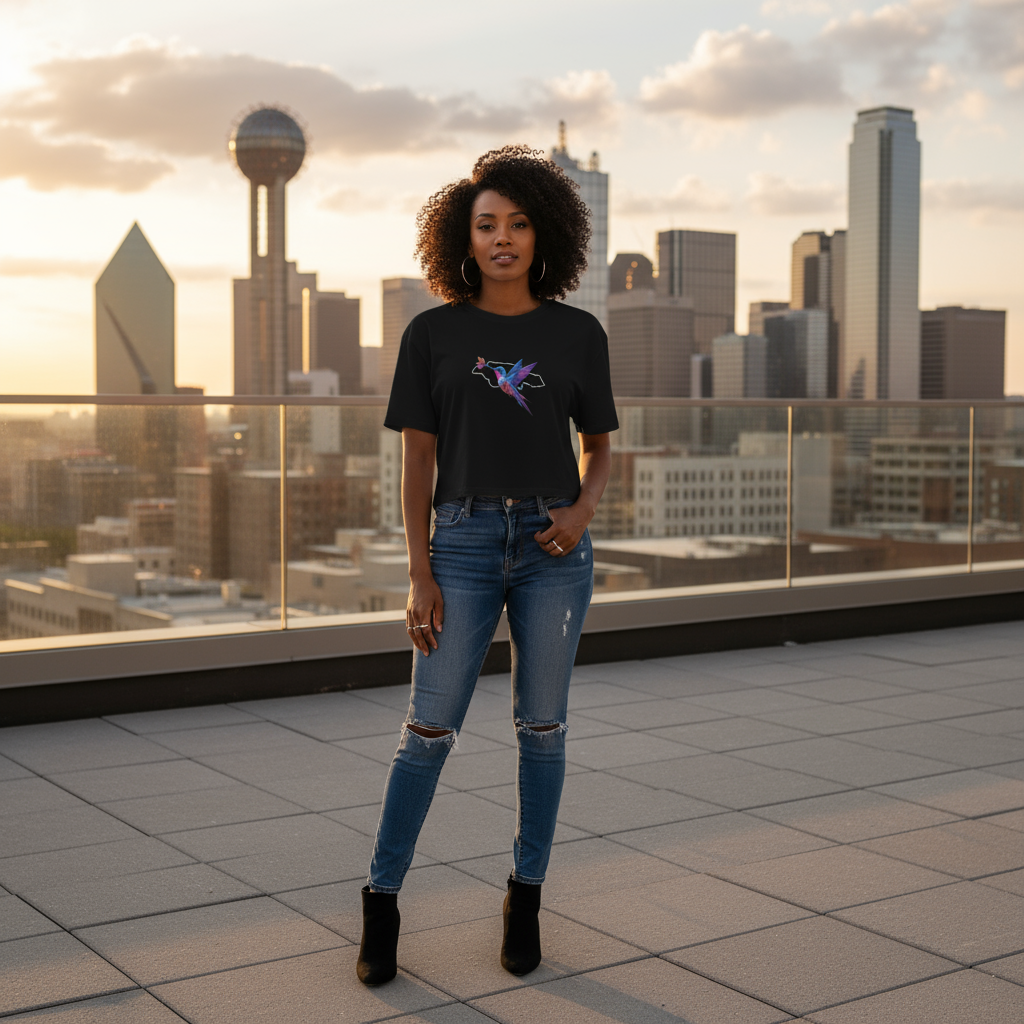 Jamaica Hummingbird Love Crop top - Ivrie Blu 