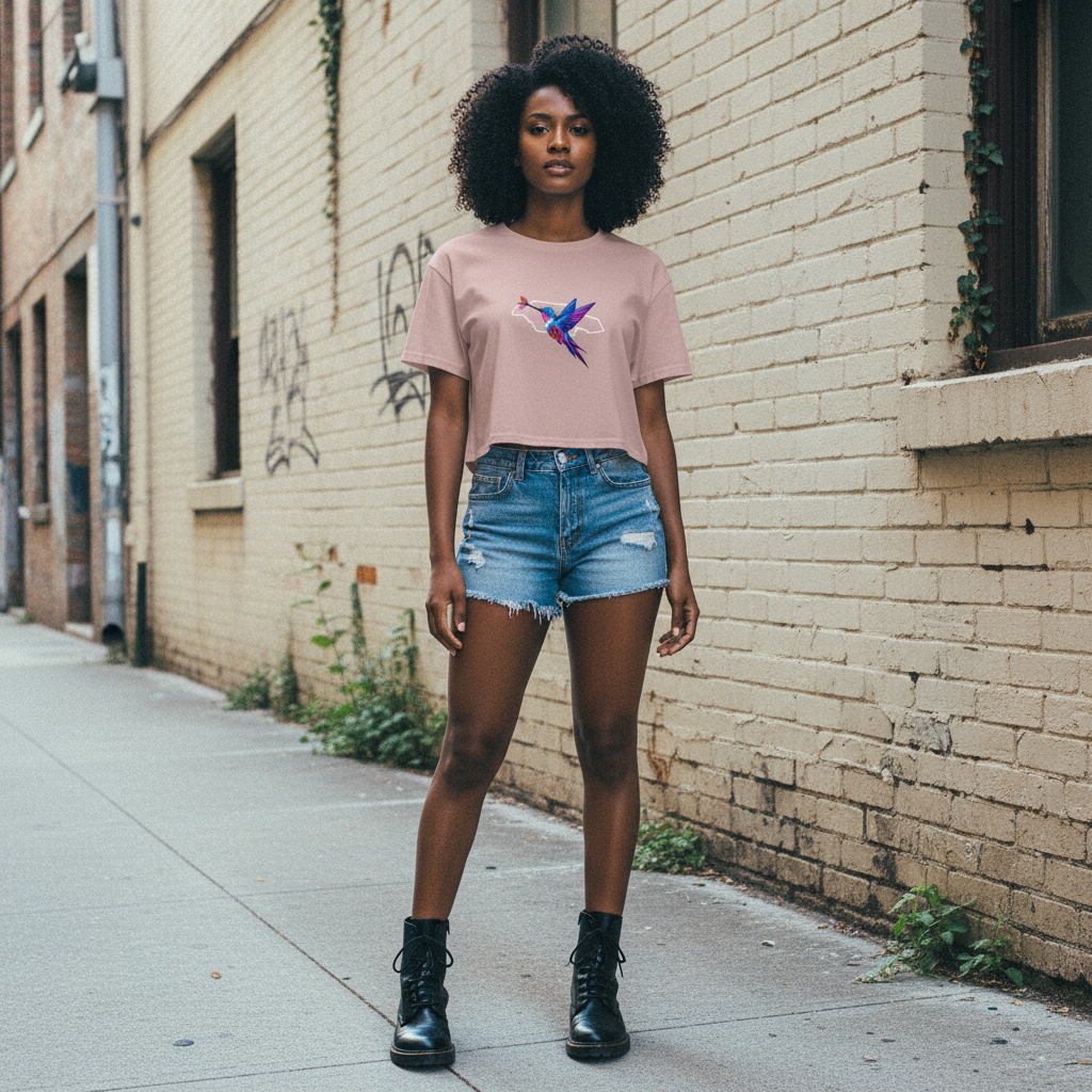 Jamaica Hummingbird Love Crop top - Ivrie Blu 