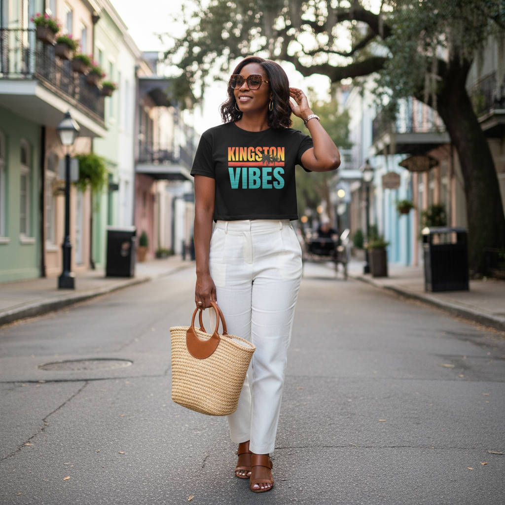 Women’s crop top - Kingston Vibes Ivrie Blu