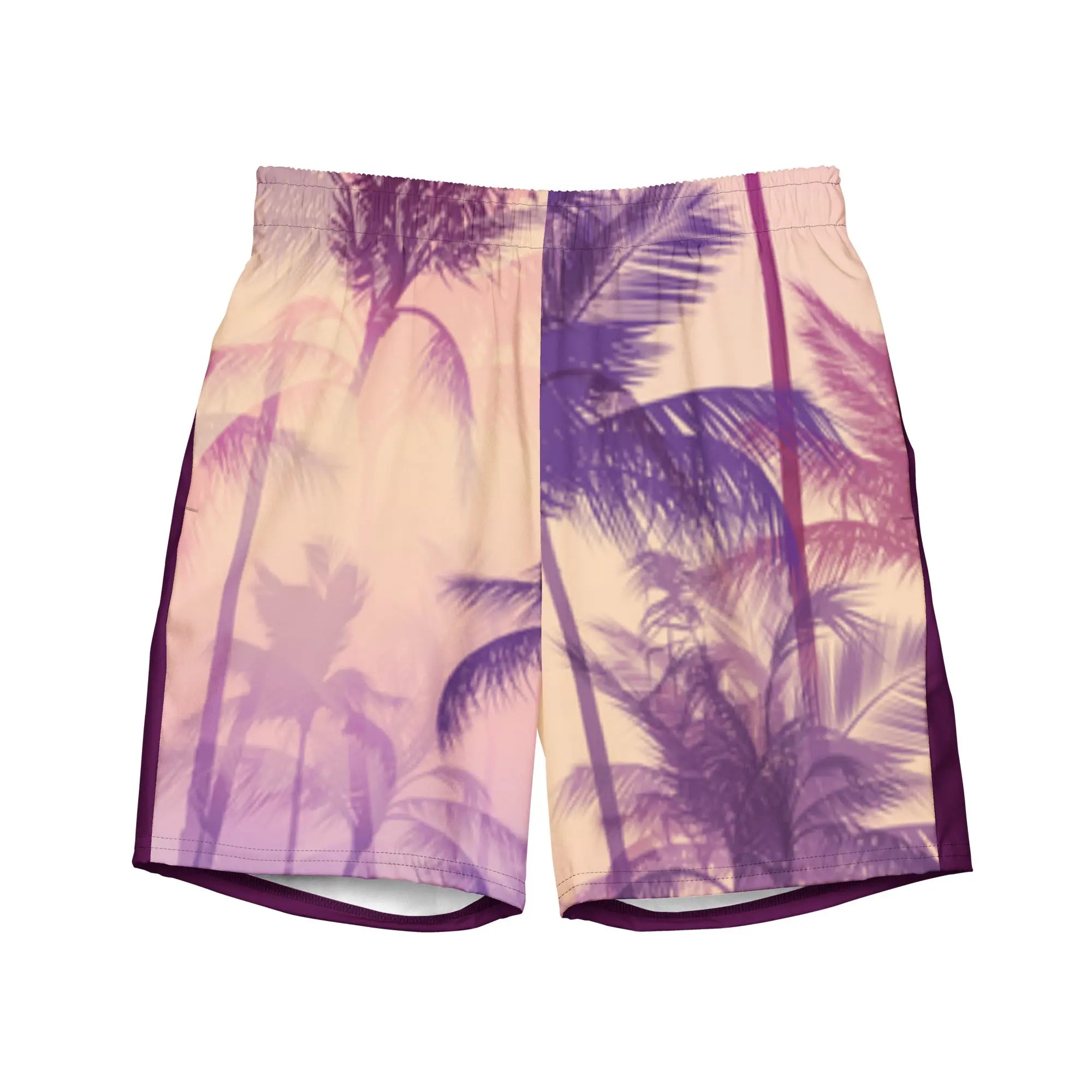 Couples Swim Trunks – Palm Sunset (His & Hers) - Ivrie Blu 