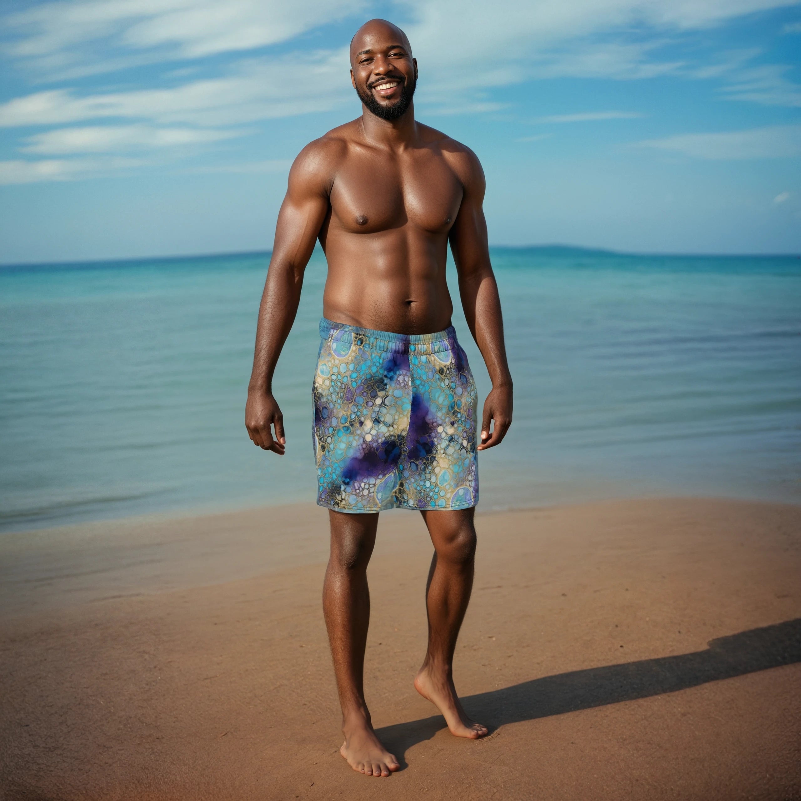 Couples Swim Trunks – Turquoise Waters (His & Hers) - Ivrie Blu 