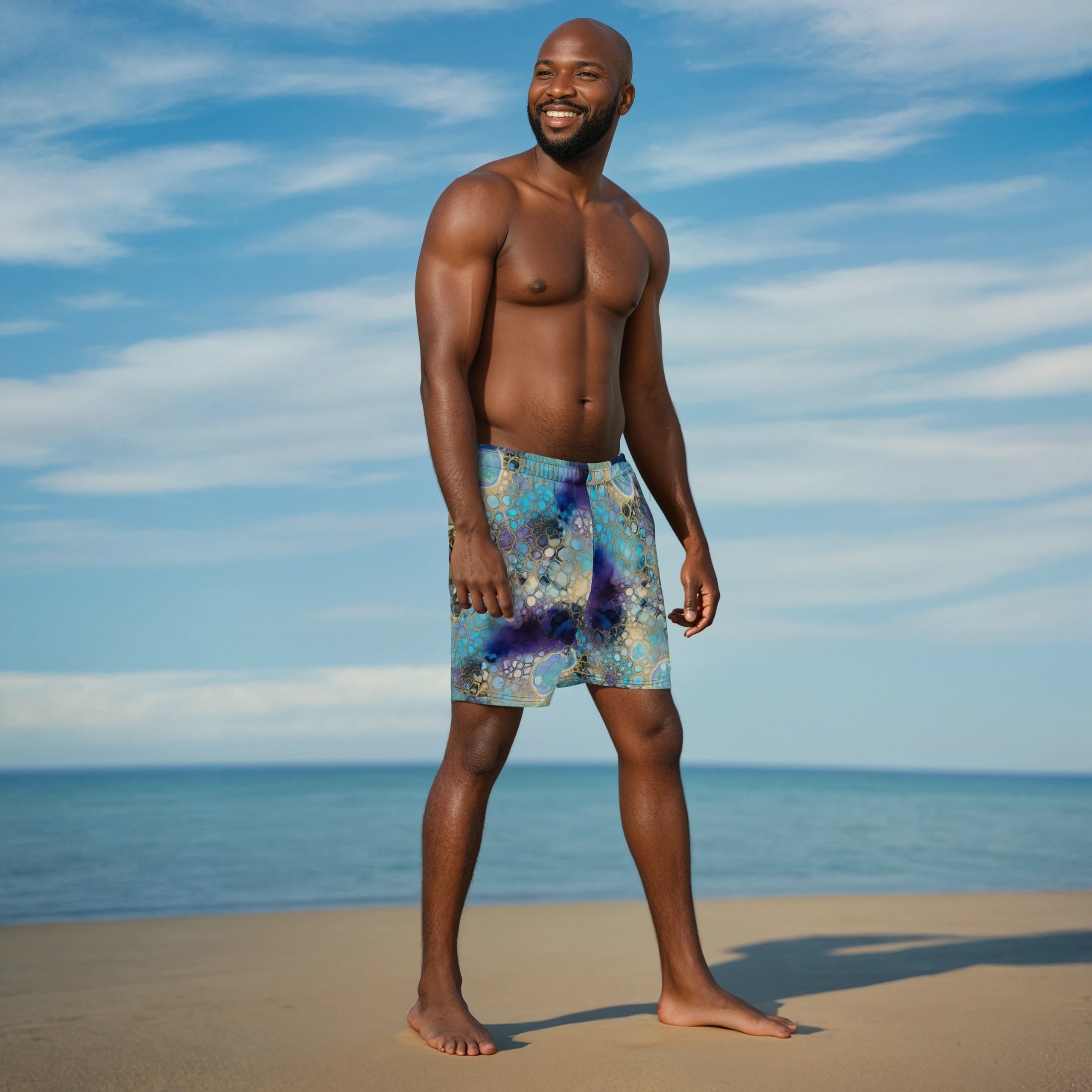 Couples Swim Trunks – Turquoise Waters (His & Hers) - Ivrie Blu 