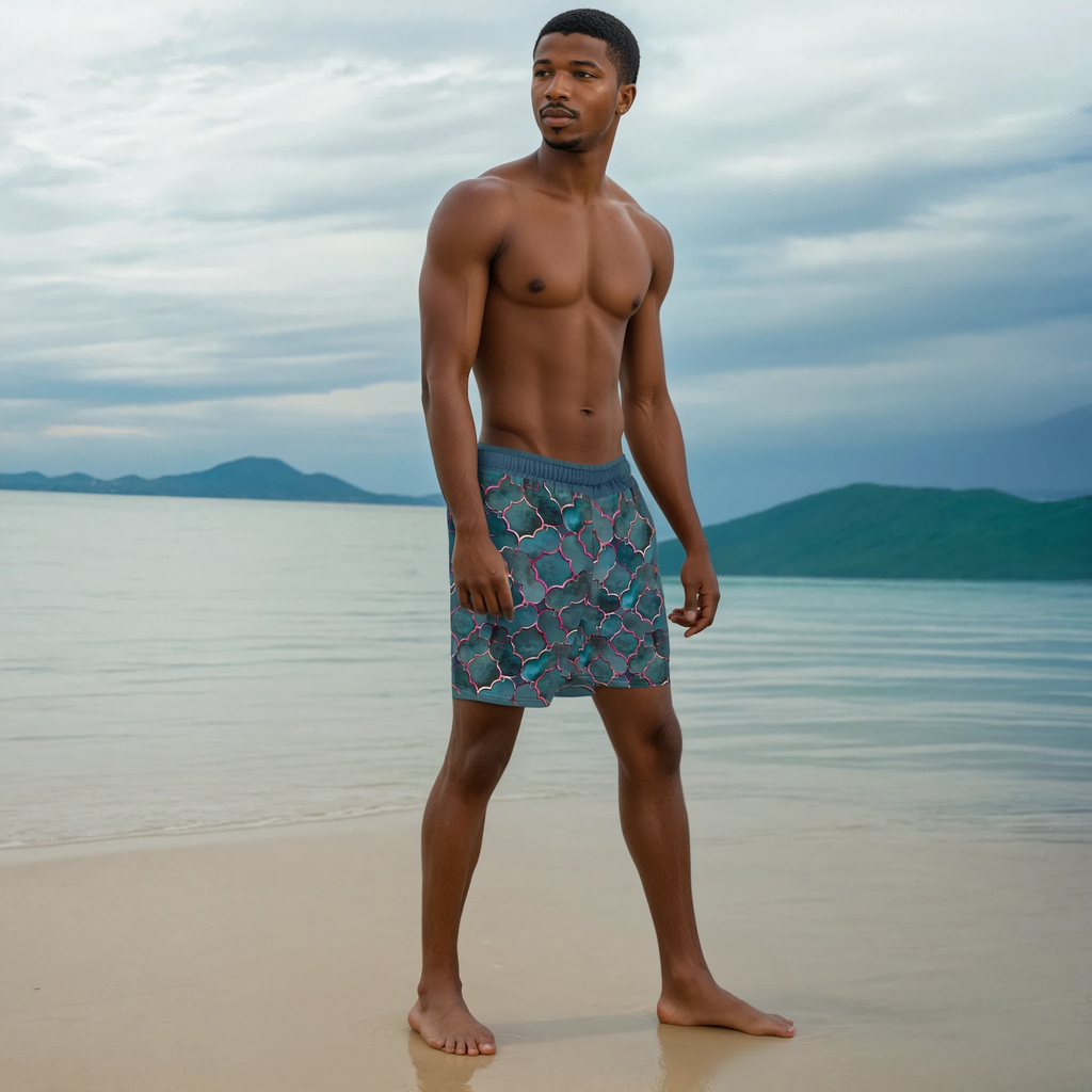 blue swim trunks